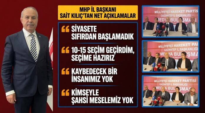 MHP Gaziantep İl Başkanı Kılıç'tan çarpıcı açıklamalar: Kimseyle şahsi meselemiz yok!