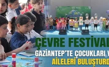 Çocuklar ve aileler, Gaziantep’te ‘Çevre Festivali’nde bir araya geldi