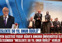 Gaziantepli duayen gazeteci Yusuf Ağar’a “Meslekte 50 Yıl Onur Ödülü” verildi