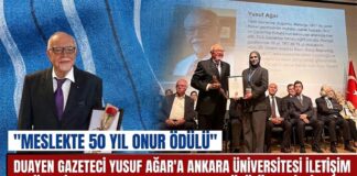 Gaziantepli duayen gazeteci Yusuf Ağar’a “Meslekte 50 Yıl Onur Ödülü” verildi
