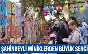 Şahinbeyli miniklerin sergisi yoğun ilgi gördü