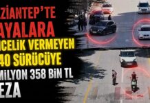 Kameralar kaydetti! Gaziantep’te yayalara yol vermeyen 240 sürücüye ceza