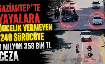Kameralar kaydetti! Gaziantep’te yayalara yol vermeyen 240 sürücüye ceza