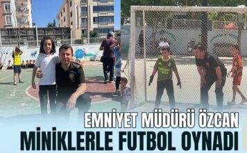 Gaziantep Emniyet Müdürü Özcan miniklerle futbol oynadı