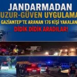 Jandarma kuş uçurtmadı! Gaziantep’te 176 kişi yakalandı