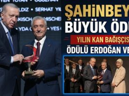 Kan bağışında Gaziantep’i zirveye taşıyan Tahmazoğlu’na Cumhurbaşkanı Erdoğan’dan ödül