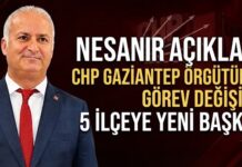 CHP Gaziantep’te 5 ilçe başkanlığına yeni atamalar yapıldı