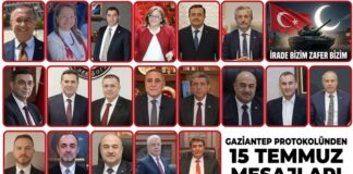 Gaziantep protokolünden 15 Temmuz mesajları