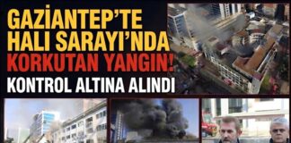 Gaziantep’te korkutan yangın! Halı Sarayı’nın çatısı yandı