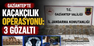Gaziantep’te kaçakçılık operasyonunda 3 şüpheli gözaltına alındı