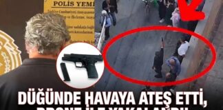 Gaziantep’te düğünde havaya ateş açan maganda drone ile yakalandı!