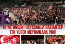 Gaziantep’te 15 Temmuz Demokrasi ve Milli Birlik Günü anma etkinliğine binlerce kişi katıldı