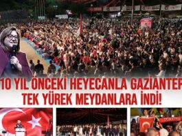 Gaziantep’te 15 Temmuz Demokrasi ve Milli Birlik Günü anma etkinliğine binlerce kişi katıldı