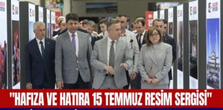 İletişim Başkanlığı’nın “Hafıza ve Hatıra 15 Temmuz Resim Sergisi” Gaziantep Havalimanı’nda açıldı