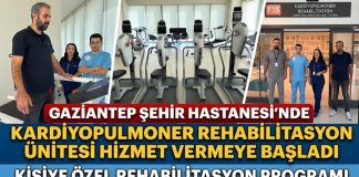 Gaziantep Şehir Hastanesi’nde Kardiyopulmoner Rehabilitasyon Ünitesi hizmete girdi
