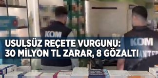 Gaziantep’te 30 milyon TL’lik reçete vurgunu: 8 gözaltı