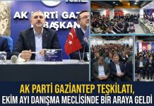 AK Parti Gaziantep Teşkilatı Ekim Ayı Danışma Meclisi’nde buluştu
