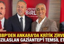 BBP Gaziantep İl Başkanı Kızılaslan, Sivas Büyükşehir Belediye Başkanı Uzun ile görüştü