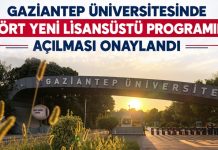 Gaziantep Üniversitesi’nde 4 yeni lisansüstü program açılıyor