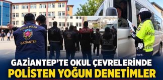 Gaziantep’te okul çevrelerinde polis ekiplerinden sıkı denetim