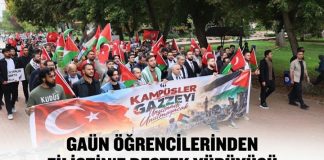 Gaziantep’te üniversite öğrencilerinden Filistin’e destek yürüyüşü