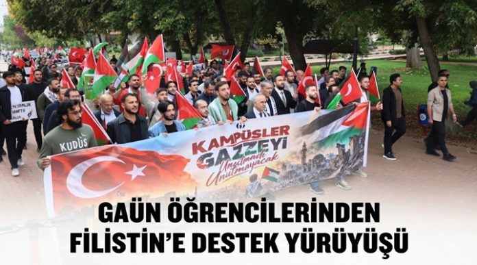 Gaziantep'te üniversite öğrencilerinden Filistin'e destek yürüyüşü