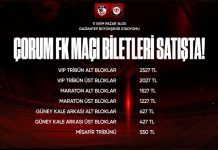 Gaziantep FK – Çorum FK maçı biletleri satışta